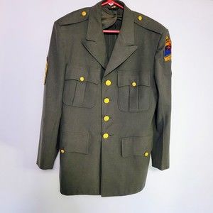 Vtg US Army Jersey Blues 50th Armored Warfare Dress Green Uniform Jacket Size 39